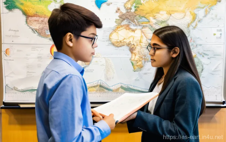 지구과학자 실기 시험 준비 - **Prompt: "A dynamic, wide-angle shot of a male or female field geologist standing confidently on a ...
