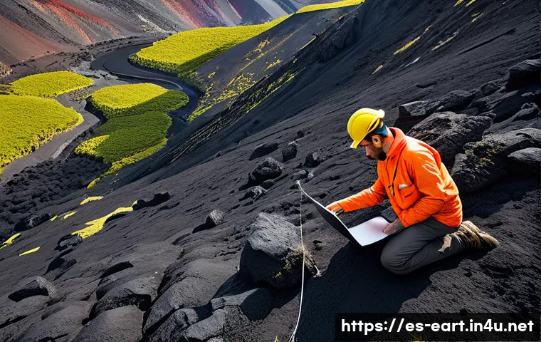 지구과학자 업계 동향과 전망 - A highly detailed digital 3D terrain model created using drone and LIDAR technology, showcasing a vo...