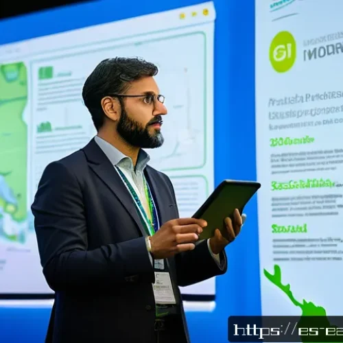 Home 30 지구과학자 이직 시 고려사항 - A professional Spanish geoscientist attending an environmental conference in Madrid, networking with...